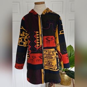ZANZEA Collection Tribal, Boho Patchwork Fleece Lining Hoodie Jacket!